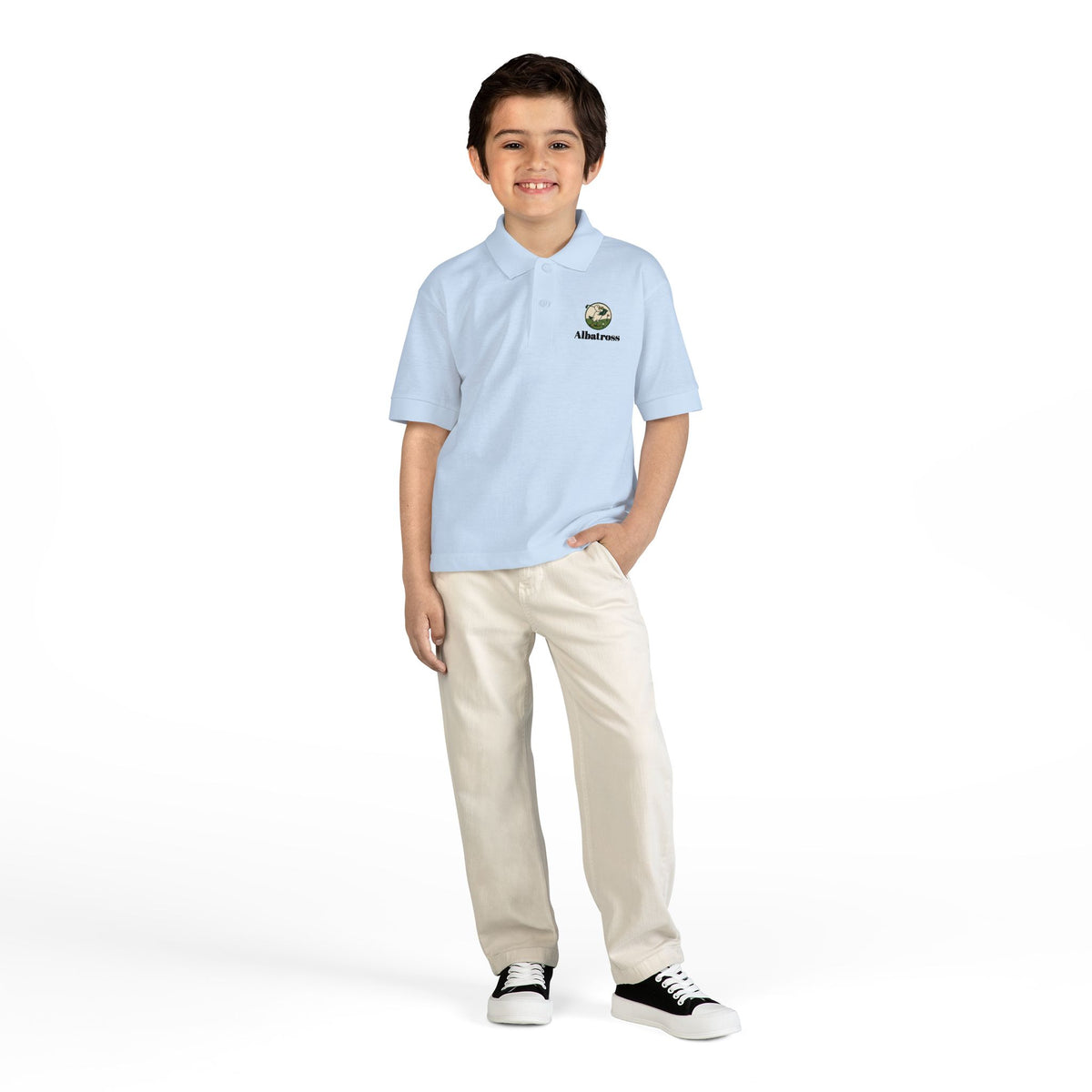 Kids Polo Shirt with Globe & 'Ambassador' Logo – Youth DryBlend® Jersey