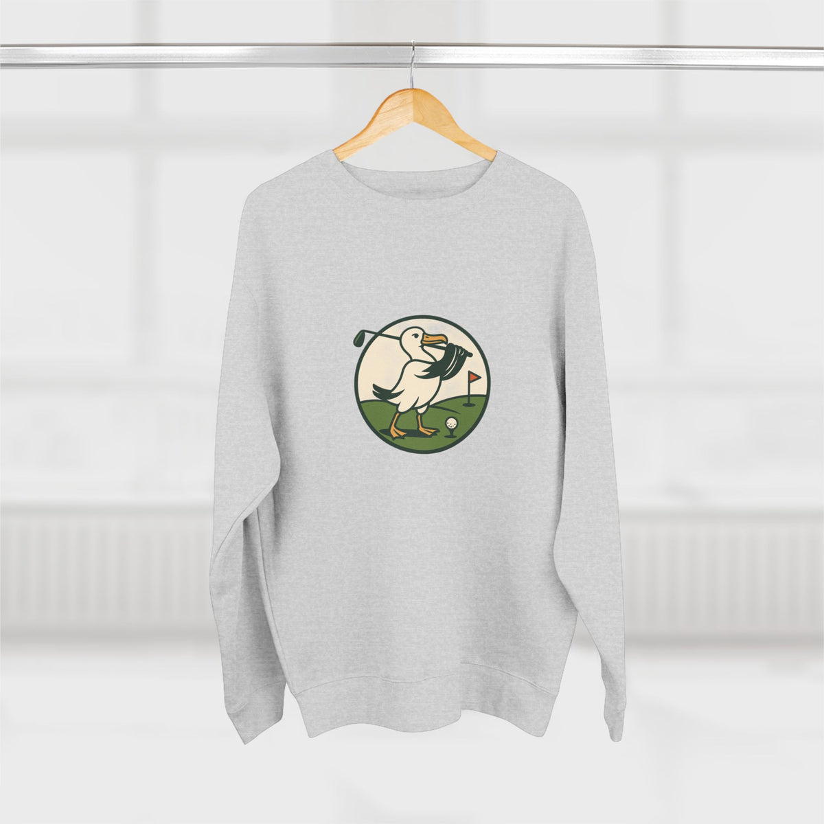 Golf Pelican Crewneck Sweatshirt – Vintage Golfing Bird Graphic