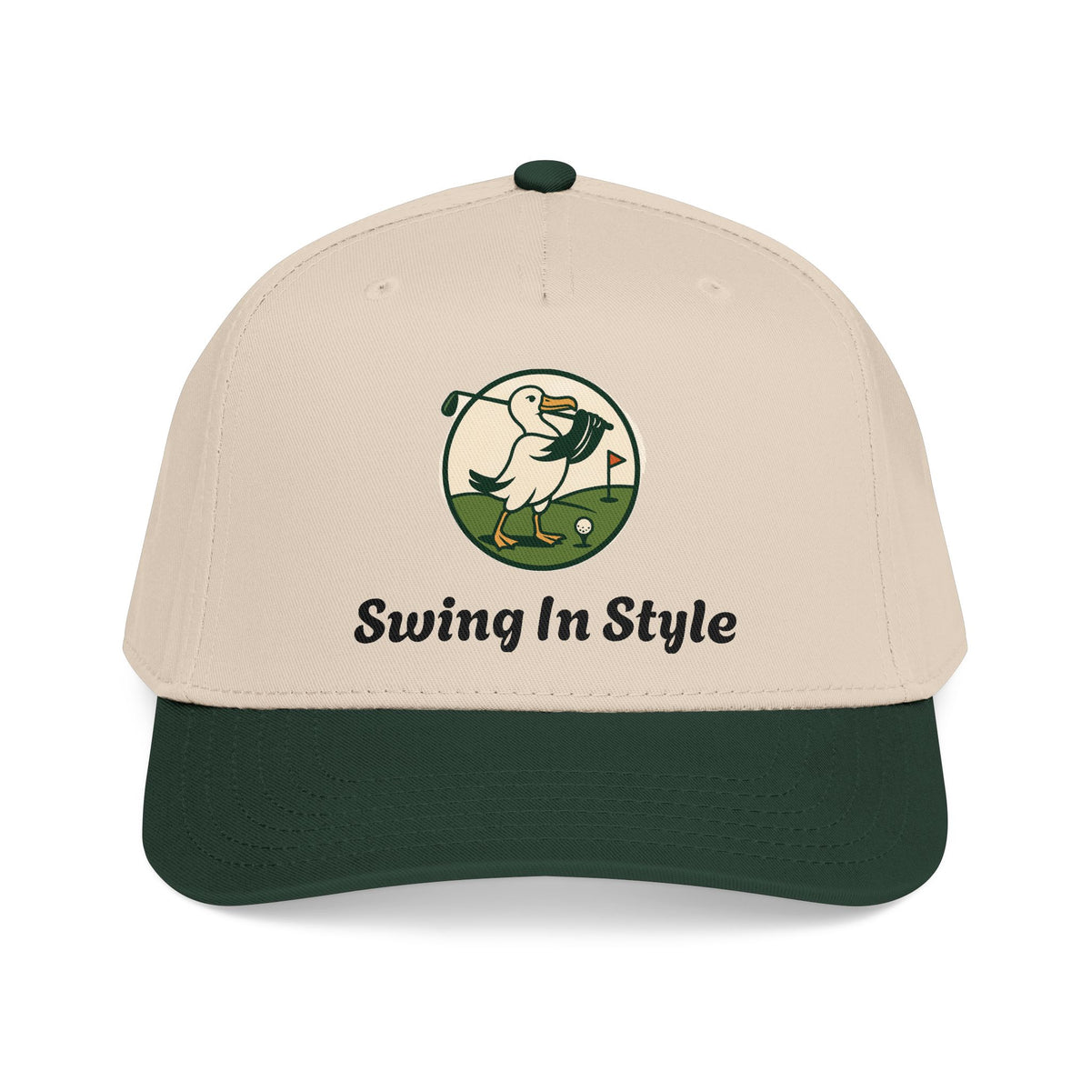 Baseball Cap — "Swing In Style" Golf Duck Embroidered Hat