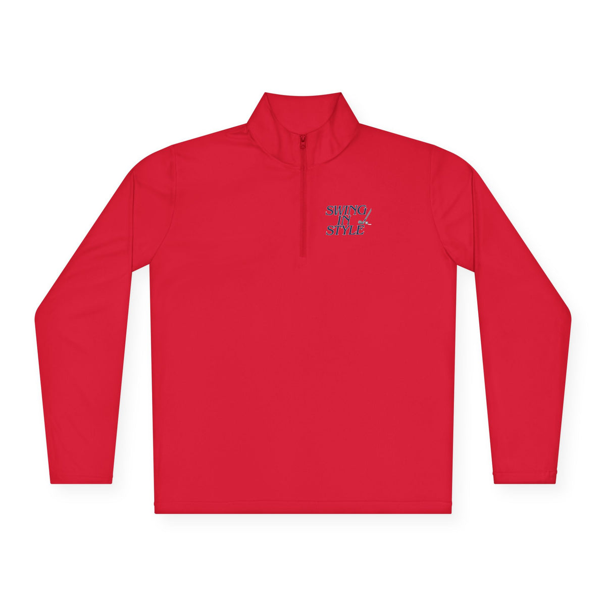 Quarter-Zip Pullover – 'Smoky/Style' Minimal Embroidered Chest Pullover