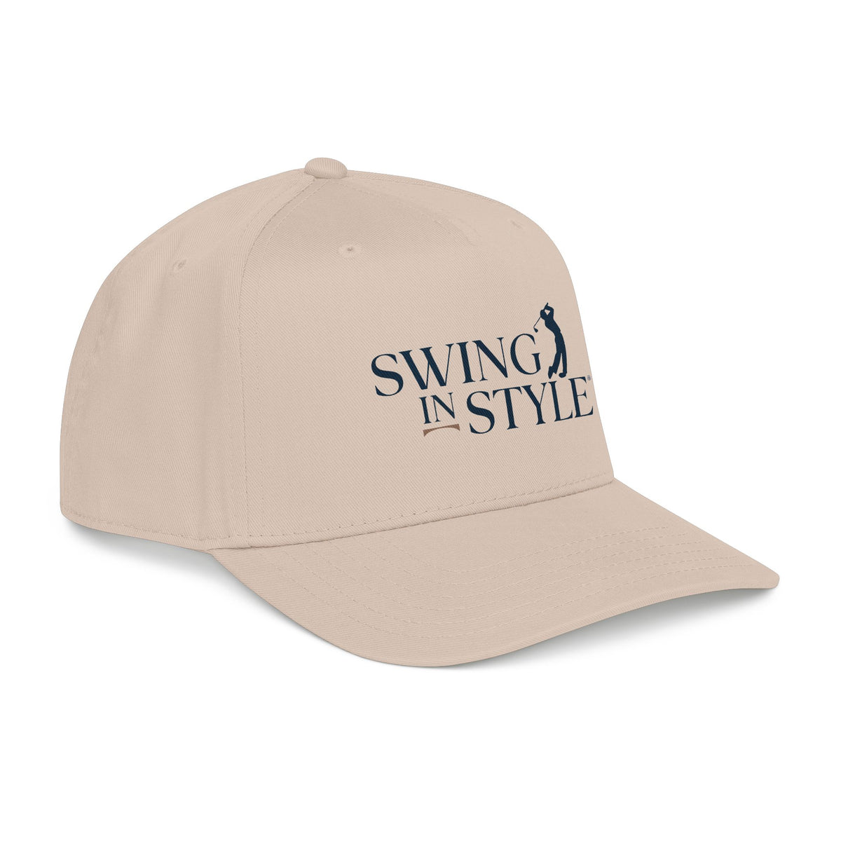 Swing In Style Baseball Cap — Golfer Logo Mid-Profile Hat