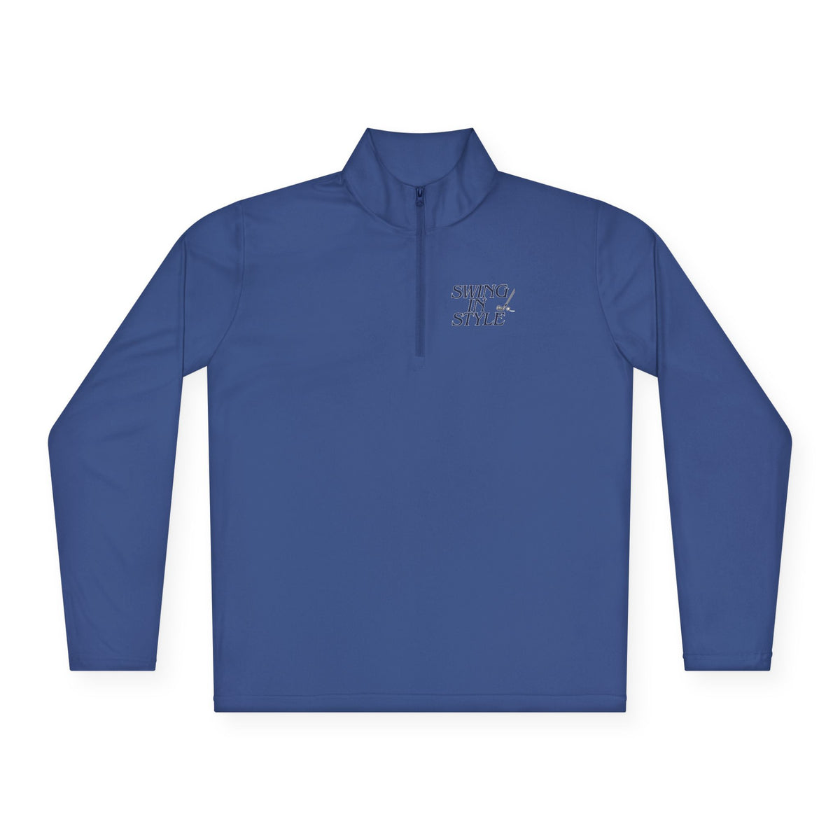 Quarter-Zip Pullover – 'Smoky/Style' Minimal Embroidered Chest Pullover