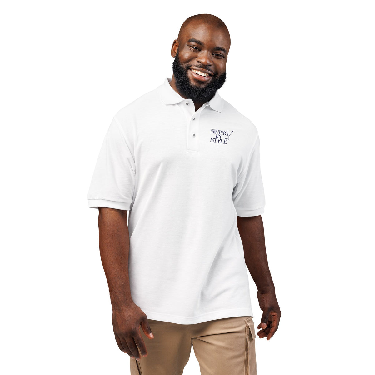 Embroidered Polo Shirt — "Winning Style" Chest Logo