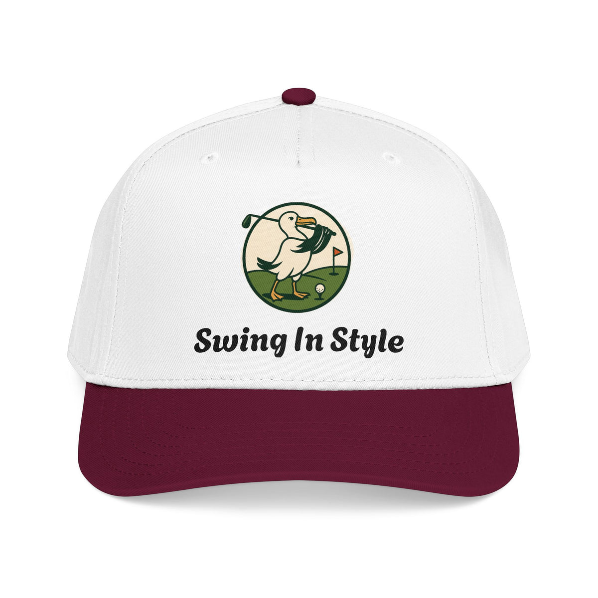 Baseball Cap — "Swing In Style" Golf Duck Embroidered Hat