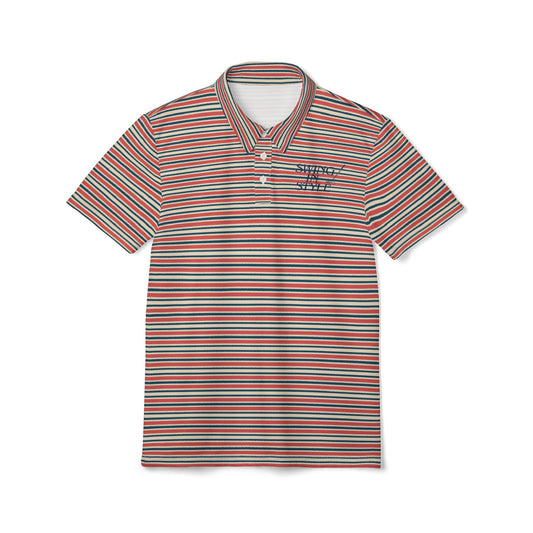 Striped Polo Shirt — Retro Multicolor Casual Golf Tee