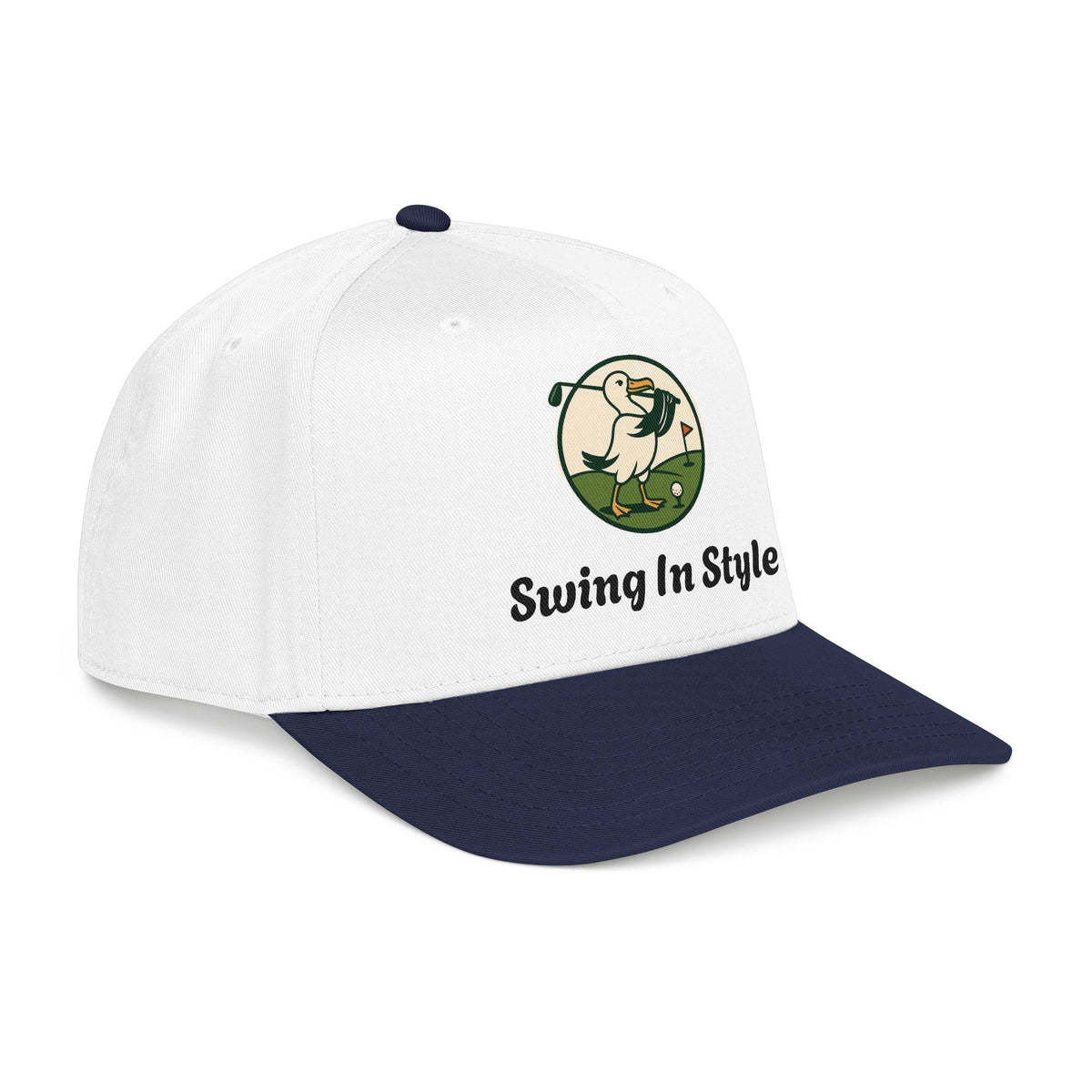 Baseball Cap — "Swing In Style" Golf Duck Embroidered Hat