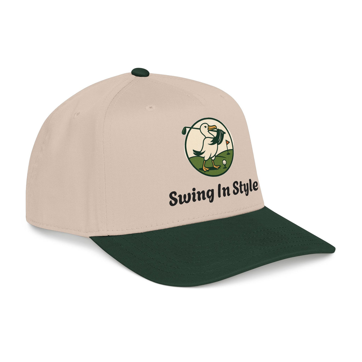 Baseball Cap — "Swing In Style" Golf Duck Embroidered Hat