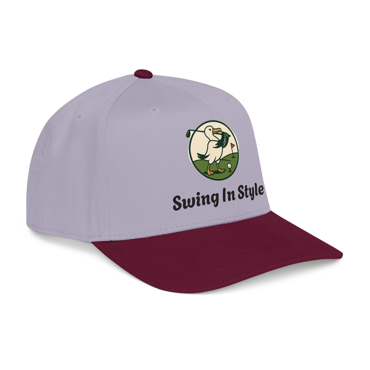 Baseball Cap — "Swing In Style" Golf Duck Embroidered Hat
