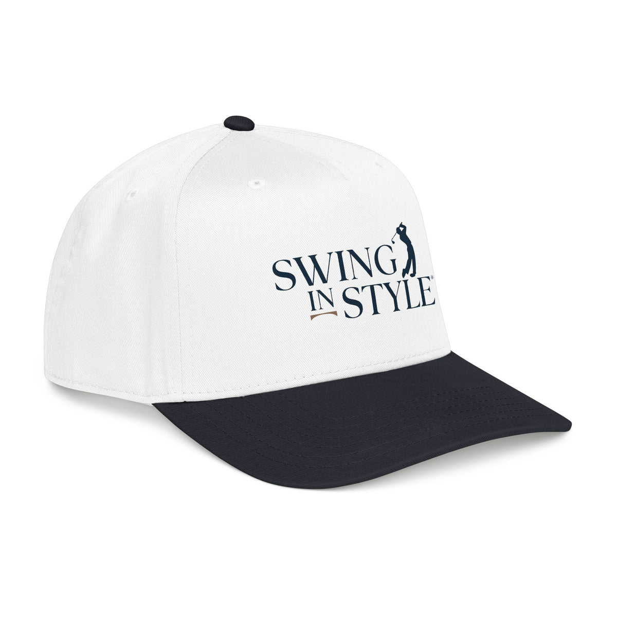 Swing In Style Baseball Cap — Golfer Logo Mid-Profile Hat