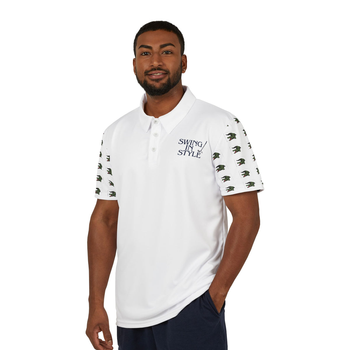 Polo Shirt — 'Sipping in Style' Palm Sleeve Golf Polo