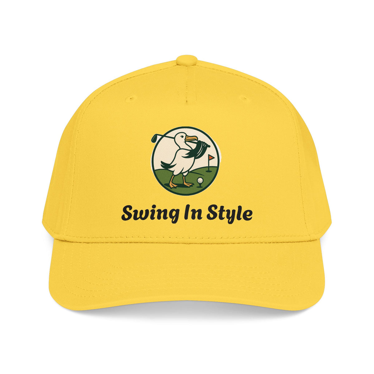 Baseball Cap — "Swing In Style" Golf Duck Embroidered Hat