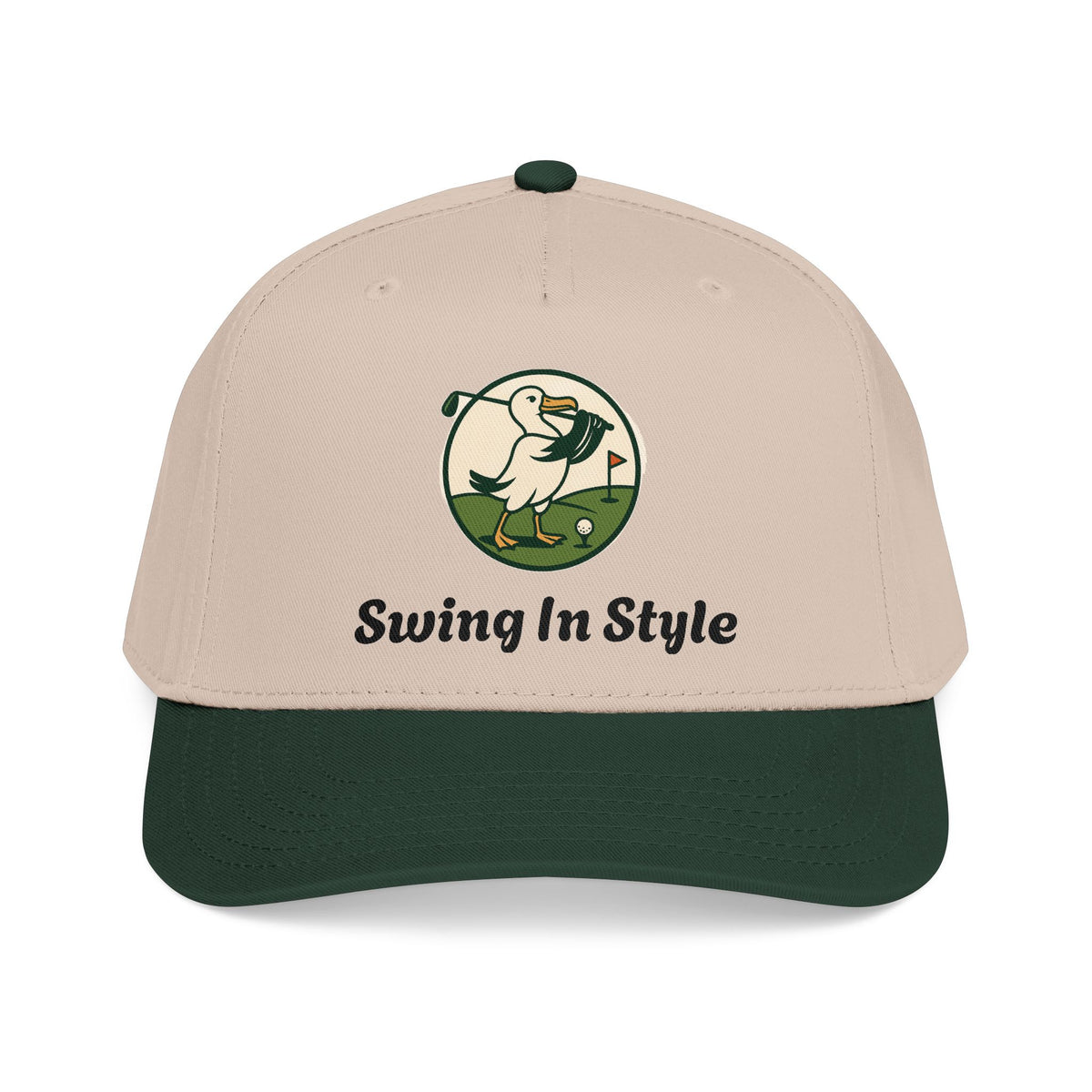 Baseball Cap — "Swing In Style" Golf Duck Embroidered Hat