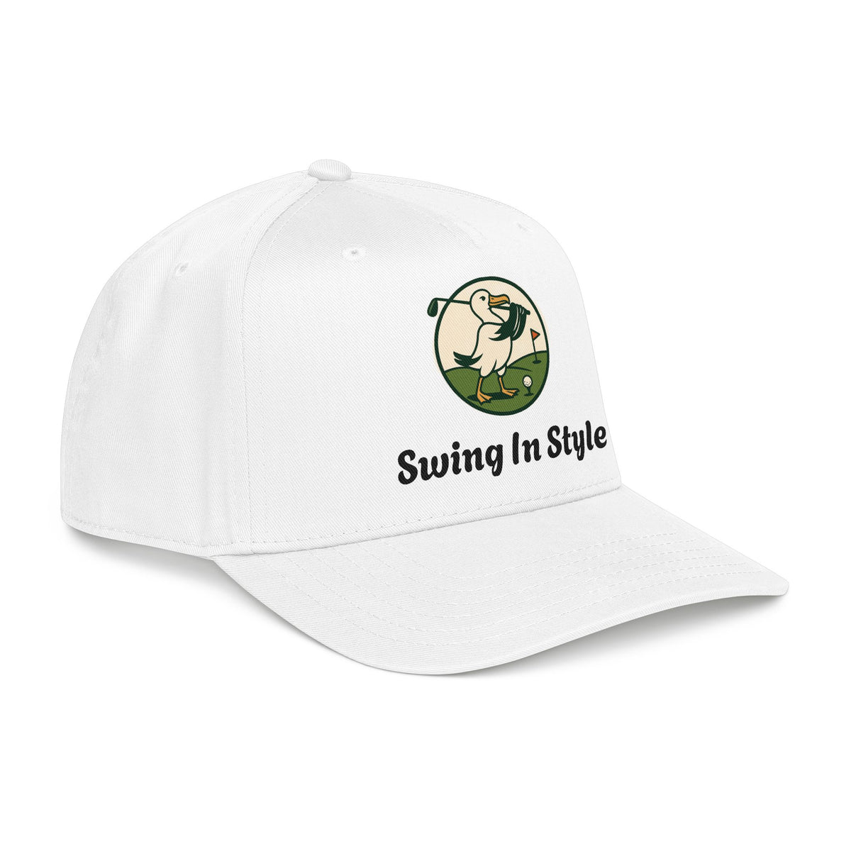 Baseball Cap — "Swing In Style" Golf Duck Embroidered Hat
