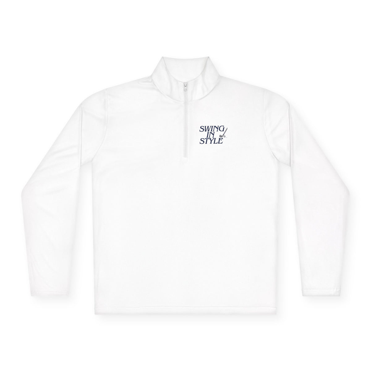 Quarter-Zip Pullover – 'Smoky/Style' Minimal Embroidered Chest Pullover