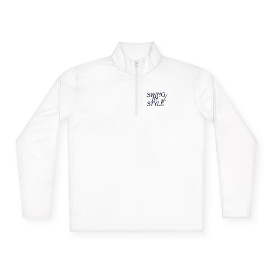 Quarter-Zip Pullover – 'Smoky/Style' Minimal Embroidered Chest Pullover