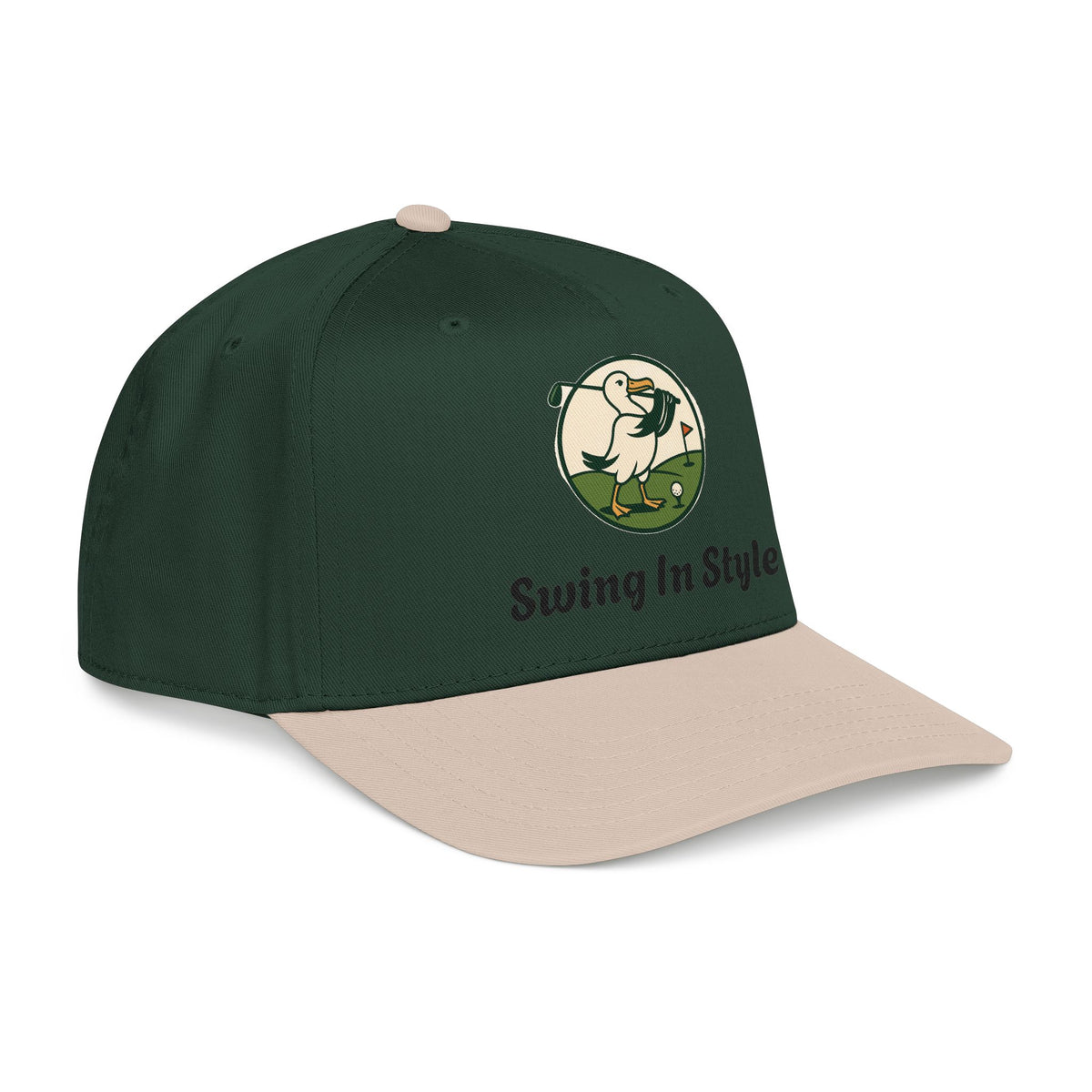 Baseball Cap — "Swing In Style" Golf Duck Embroidered Hat