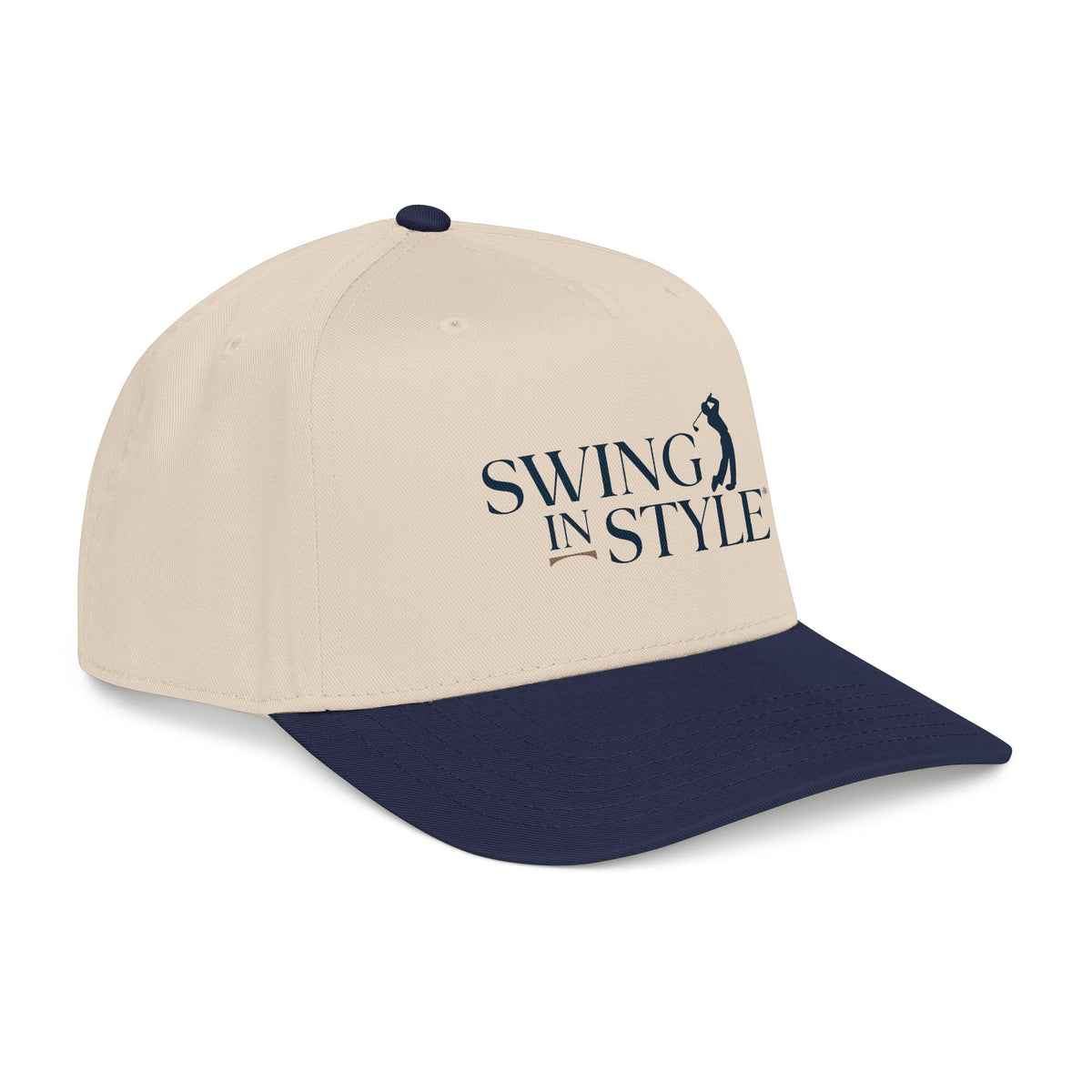 Swing In Style Baseball Cap — Golfer Logo Mid-Profile Hat