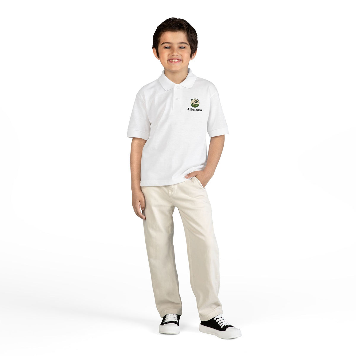 Kids Polo Shirt with Globe & 'Ambassador' Logo – Youth DryBlend® Jersey