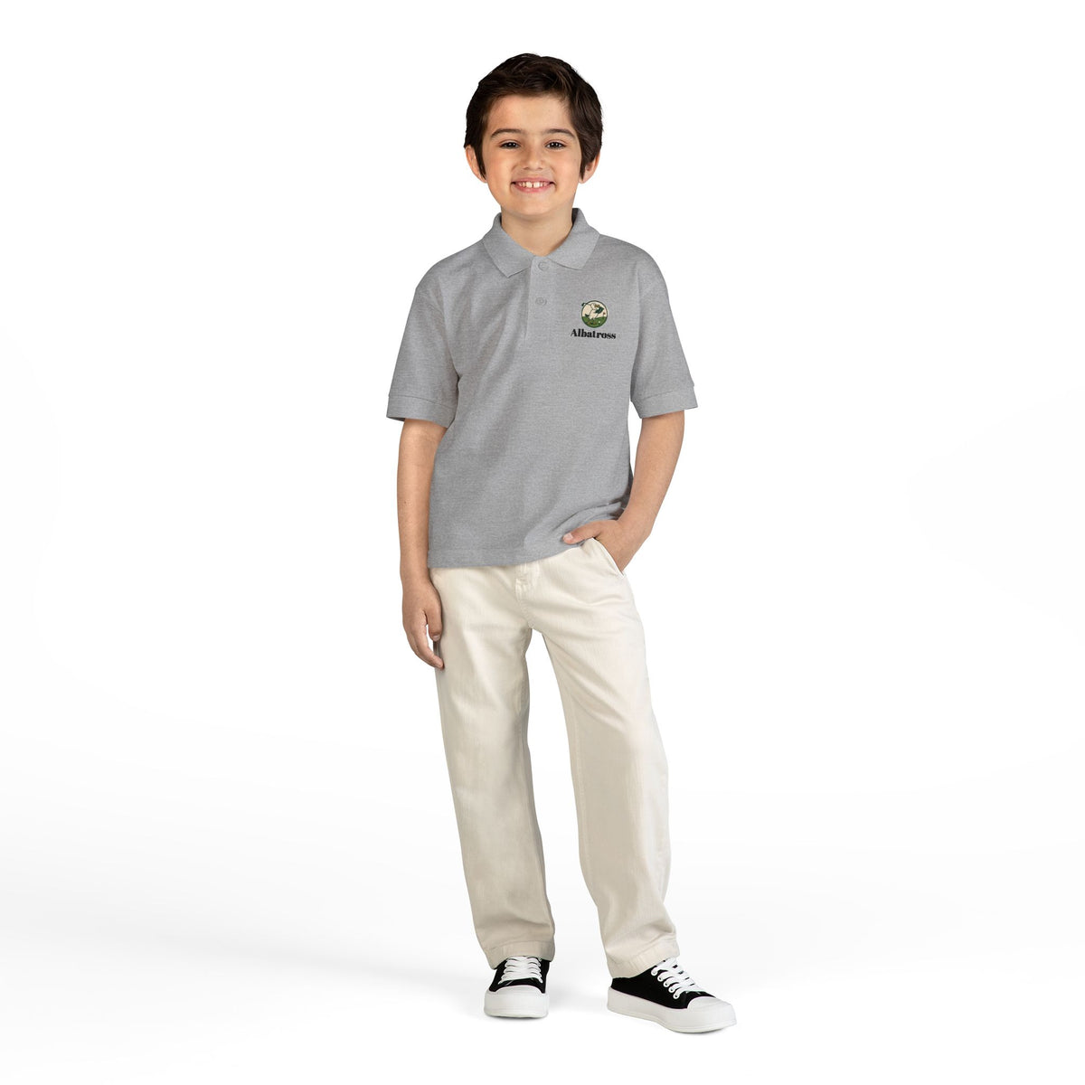 Kids Polo Shirt with Globe & 'Ambassador' Logo – Youth DryBlend® Jersey