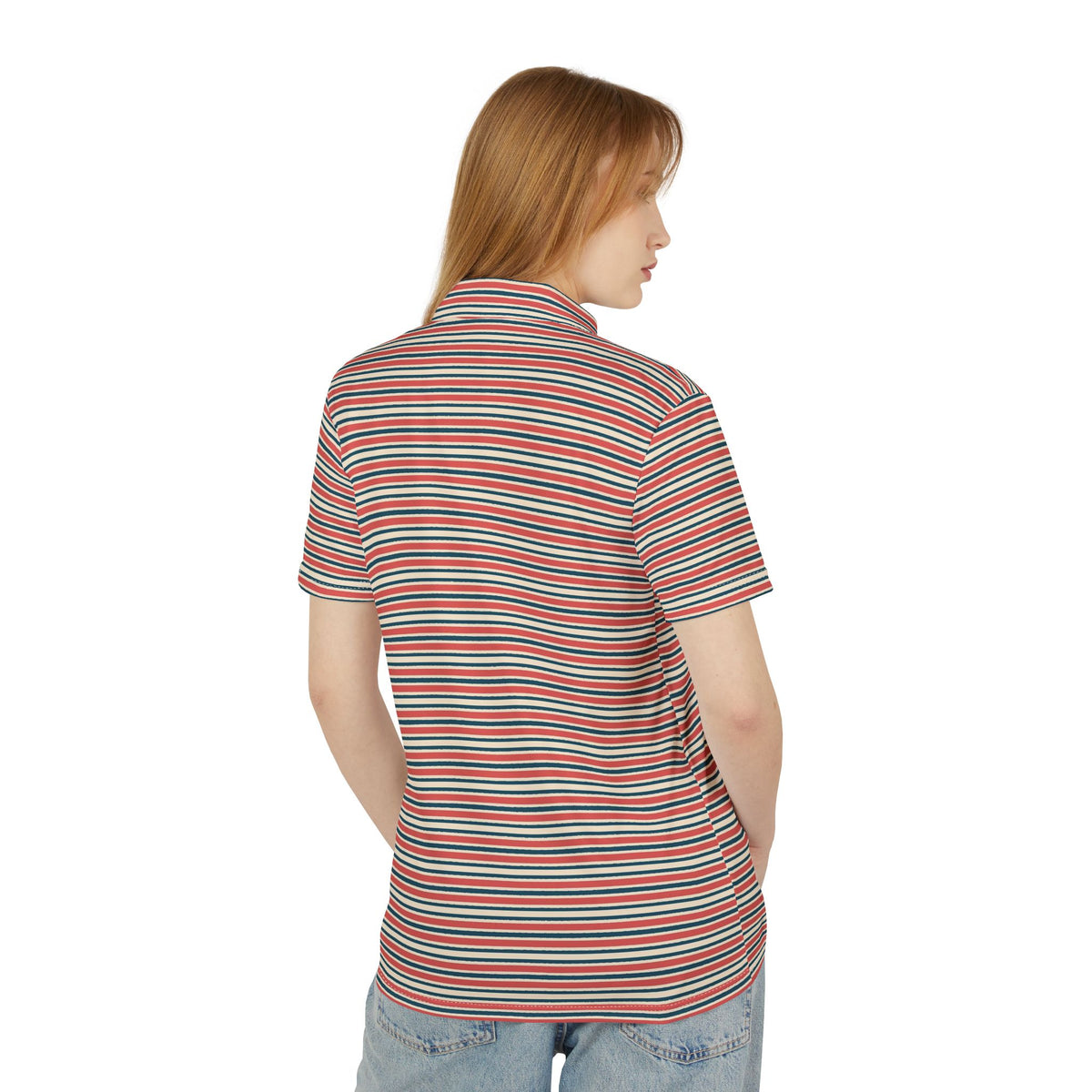 Striped Polo Shirt — Retro Multicolor Casual Golf Tee