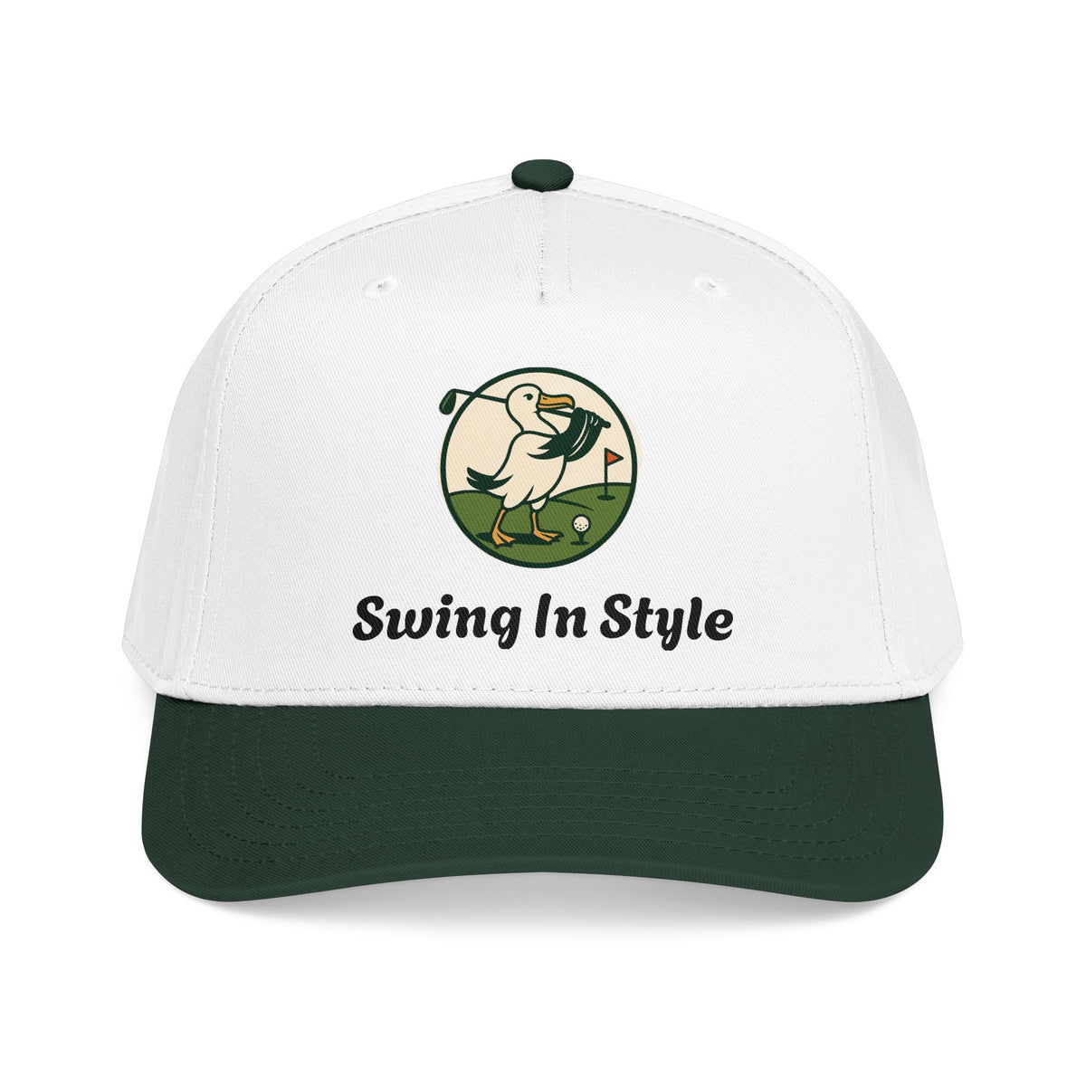 Baseball Cap — "Swing In Style" Golf Duck Embroidered Hat