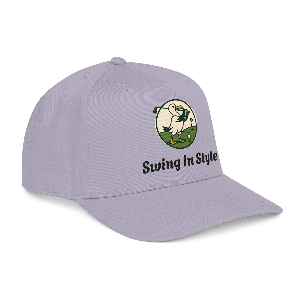 Baseball Cap — "Swing In Style" Golf Duck Embroidered Hat