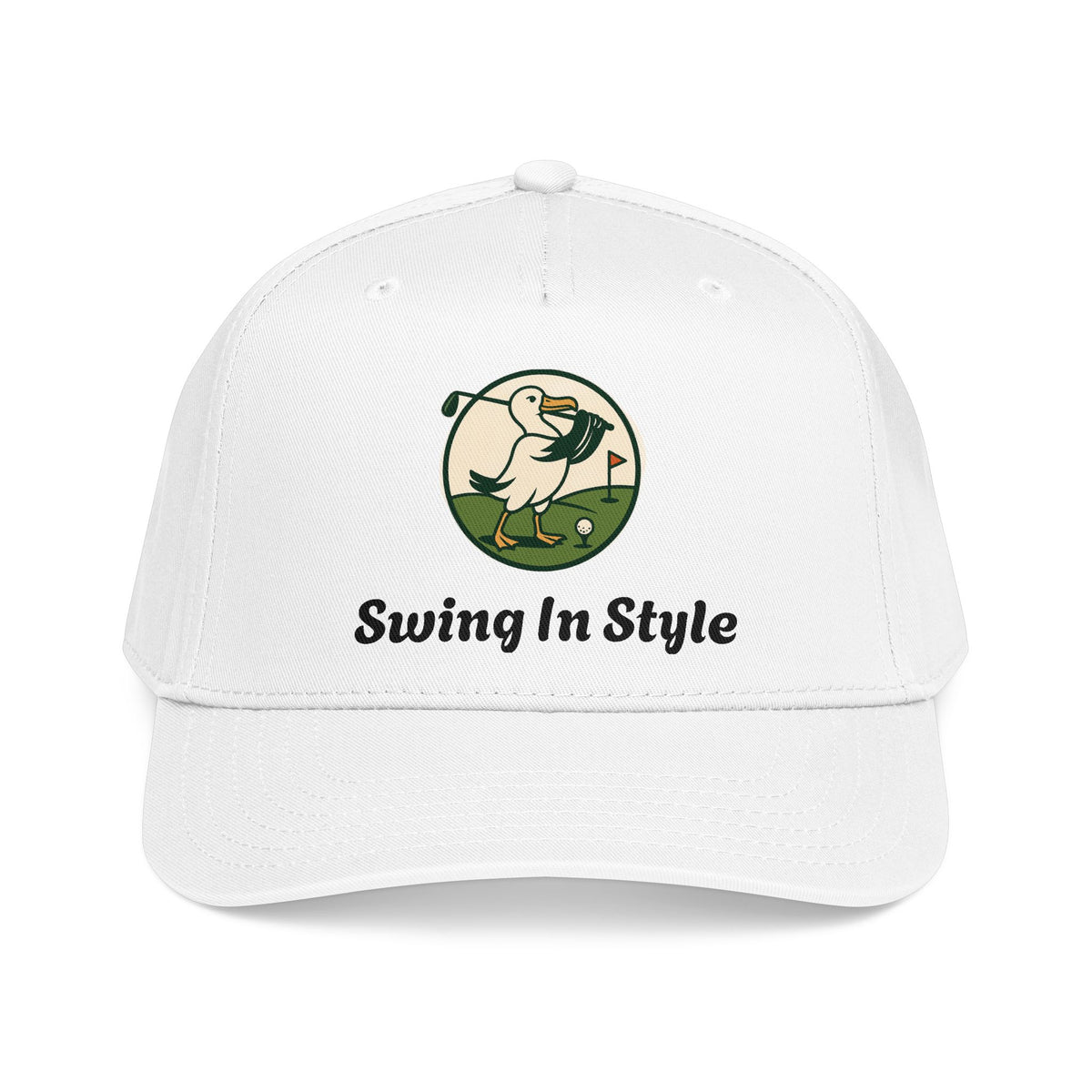 Baseball Cap — "Swing In Style" Golf Duck Embroidered Hat