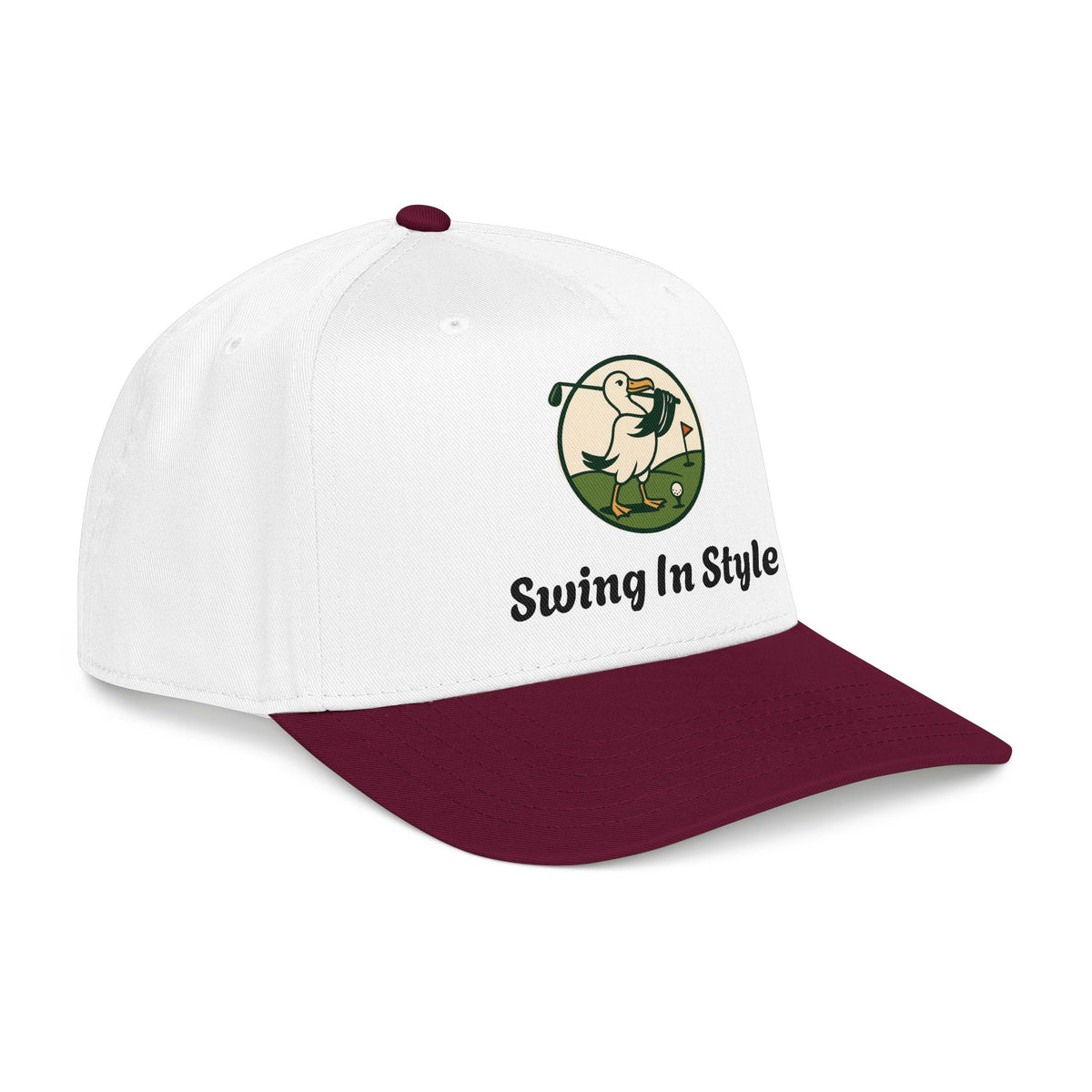 Baseball Cap — "Swing In Style" Golf Duck Embroidered Hat
