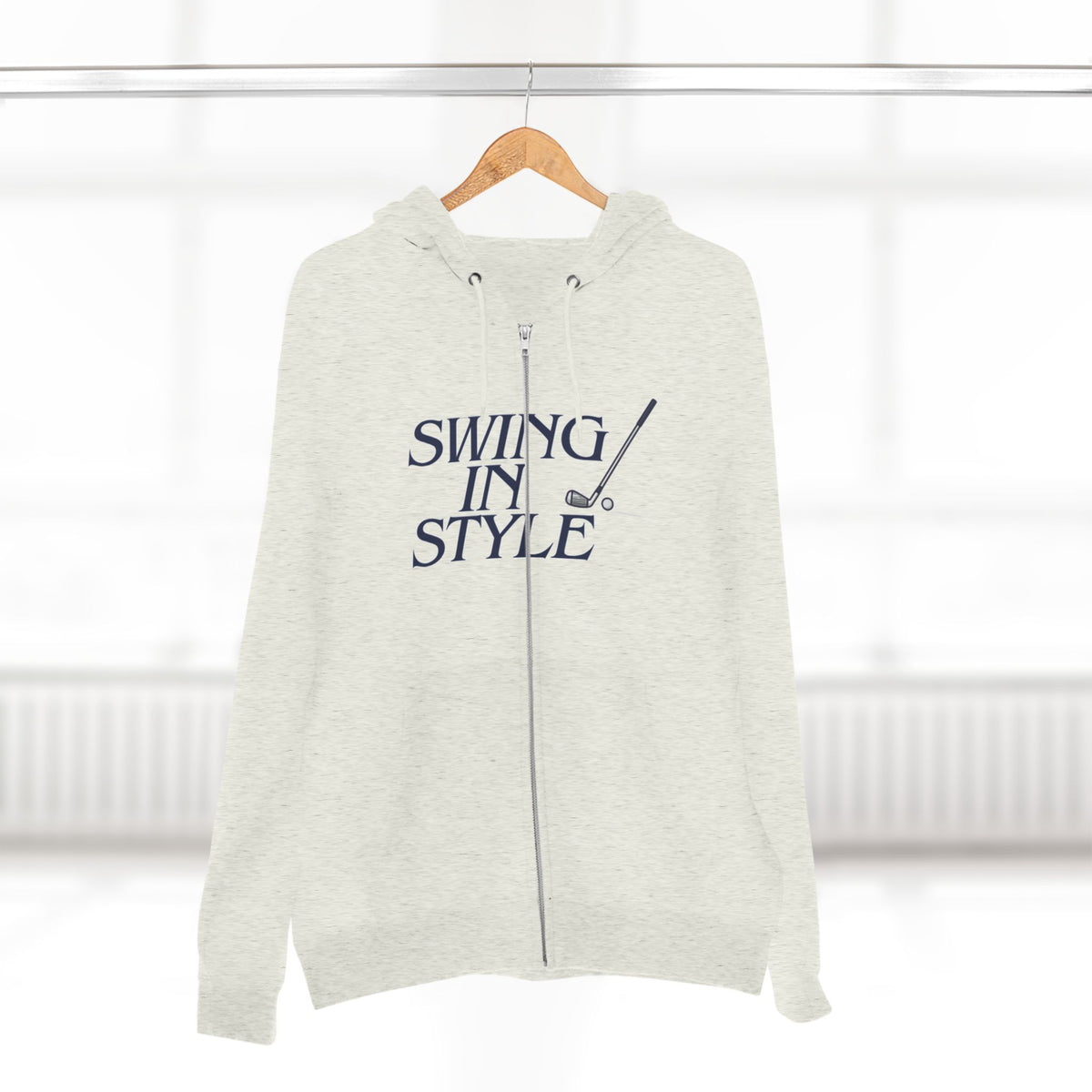 Swing In Style Zip Hoodie — Golf Retro Graphic Hoodie for Golfers