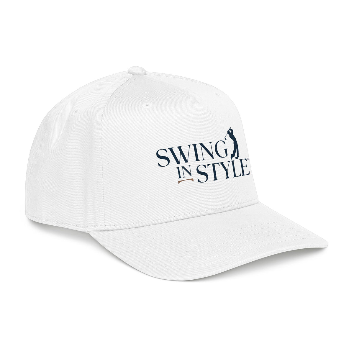 Swing In Style Baseball Cap — Golfer Logo Mid-Profile Hat