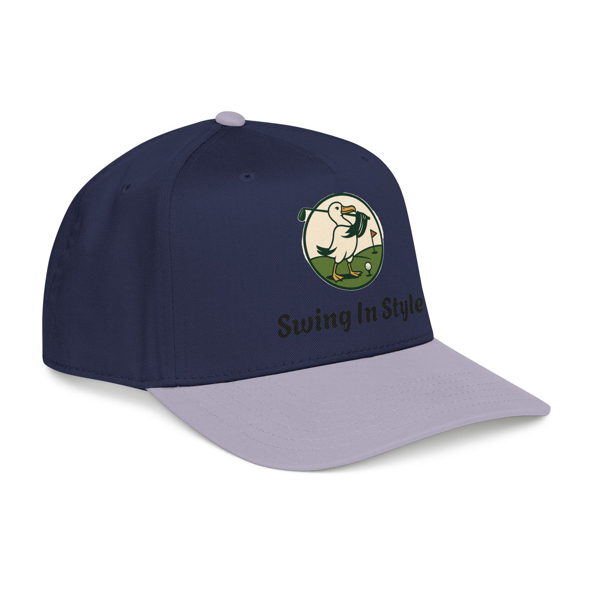 Baseball Cap — "Swing In Style" Golf Duck Embroidered Hat