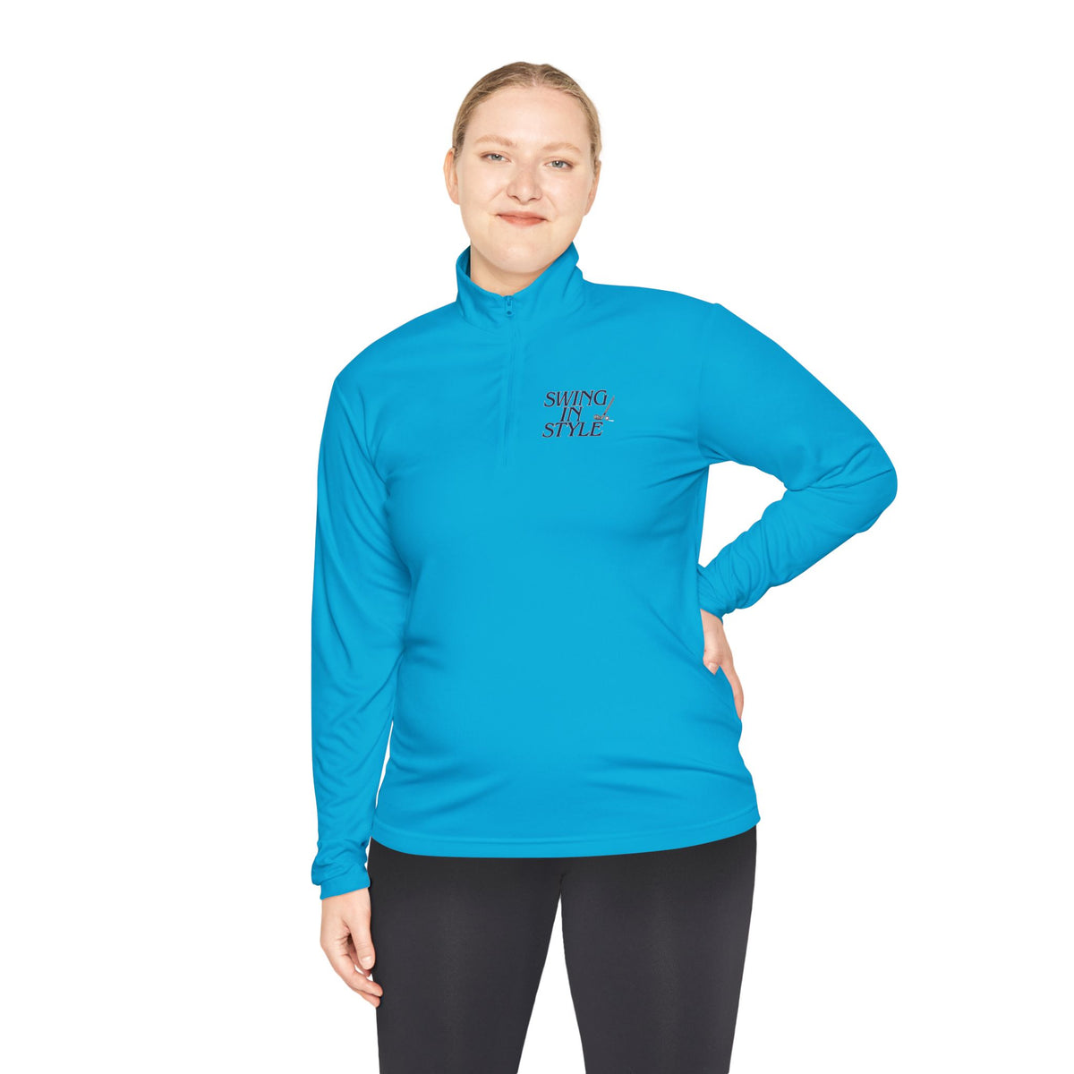 Quarter-Zip Pullover – 'Smoky/Style' Minimal Embroidered Chest Pullover