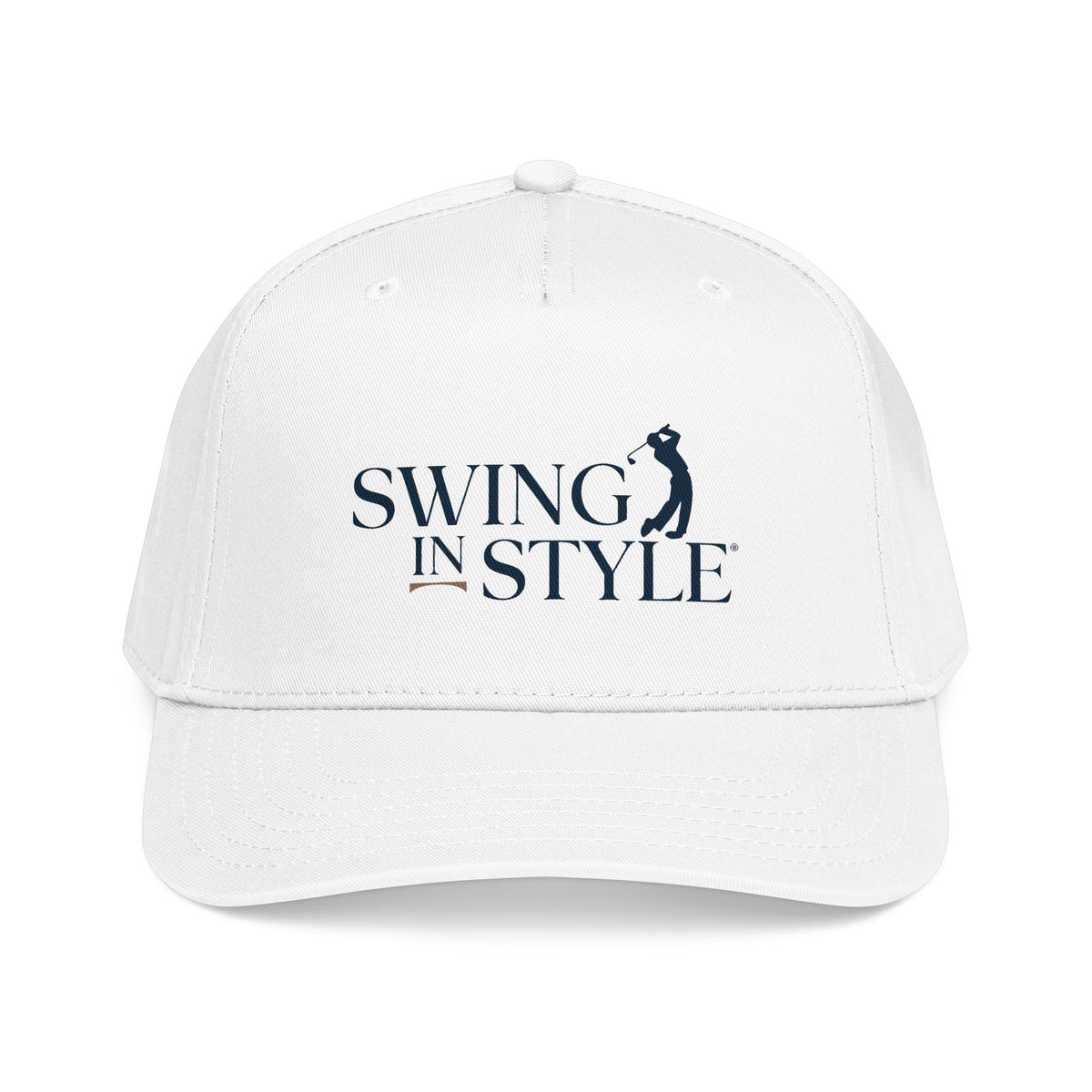 Swing In Style Baseball Cap — Golfer Logo Mid-Profile Hat