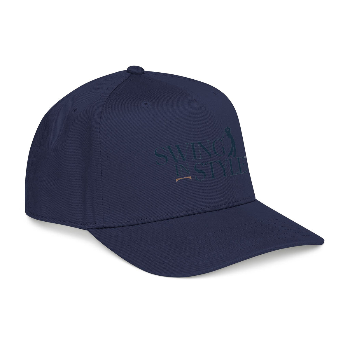 Swing In Style Baseball Cap — Golfer Logo Mid-Profile Hat