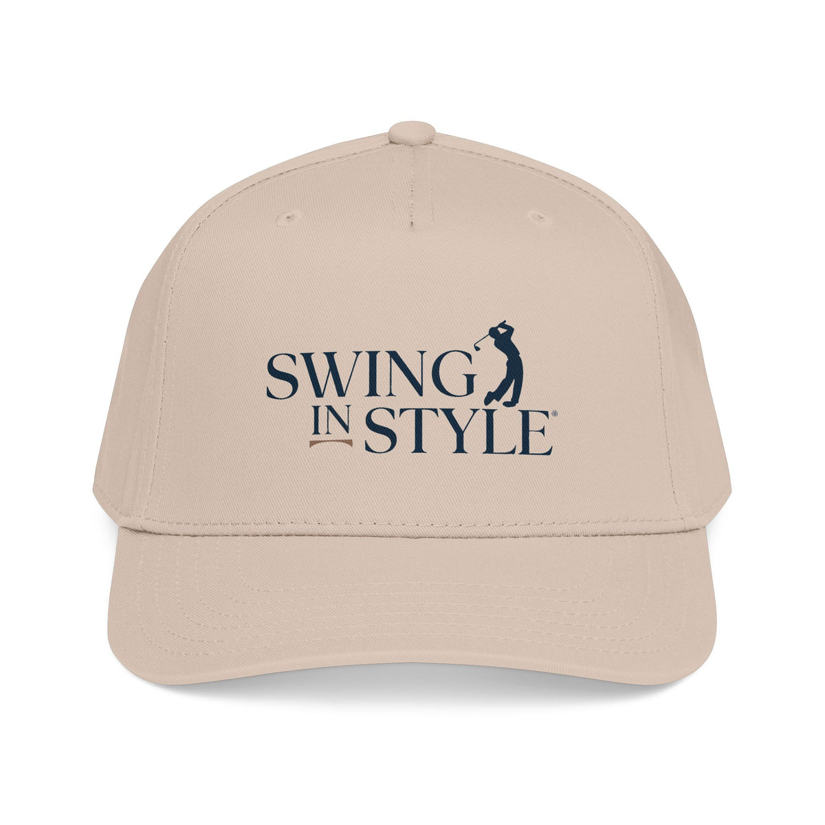 Swing In Style Baseball Cap — Golfer Logo Mid-Profile Hat
