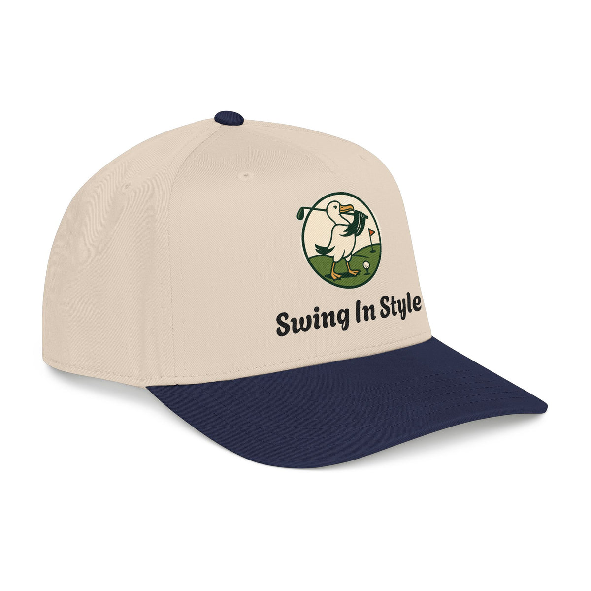 Baseball Cap — "Swing In Style" Golf Duck Embroidered Hat