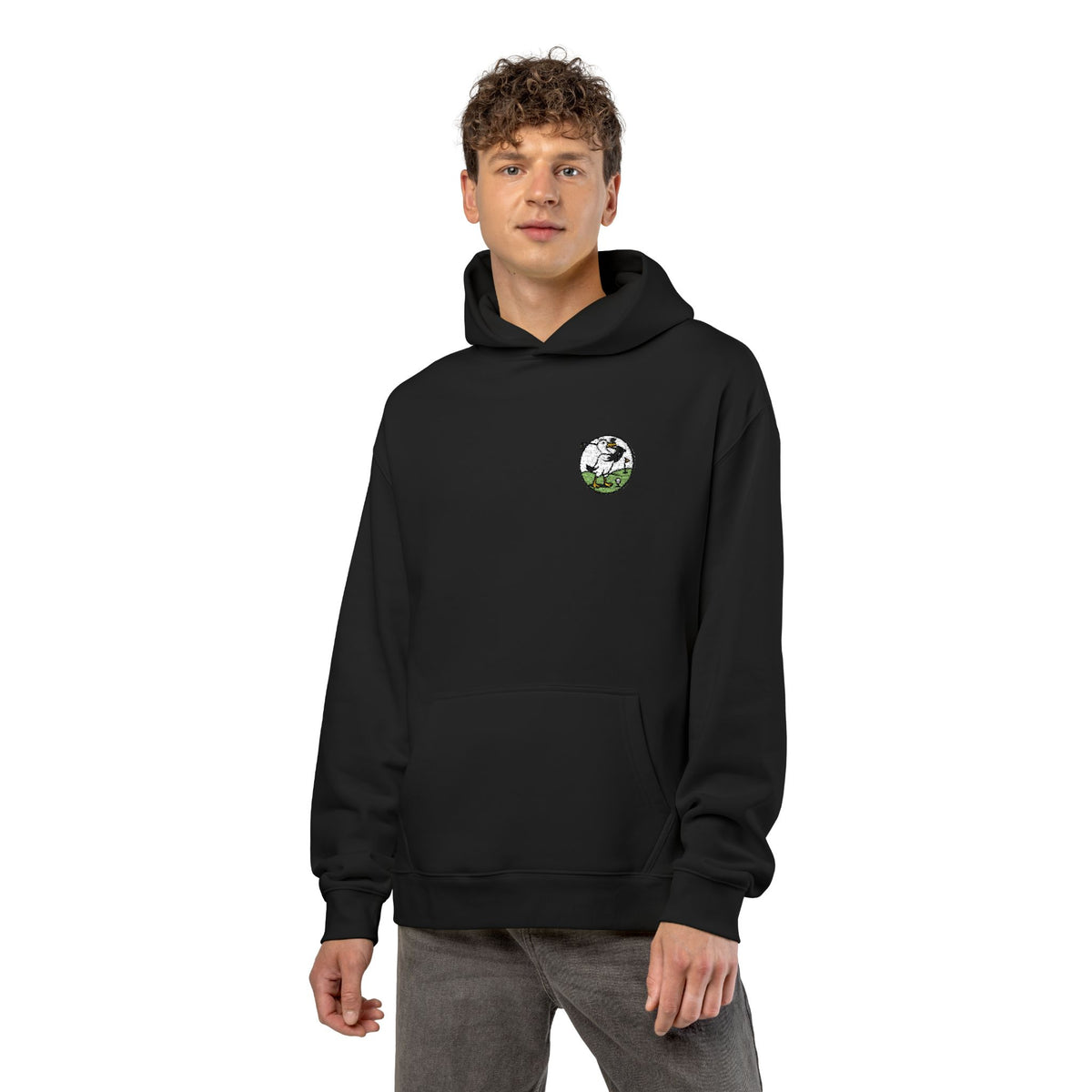 Earth Lover Hoodie — Small Eco Globe Graphic, Sustainable Nature Sweatshirt