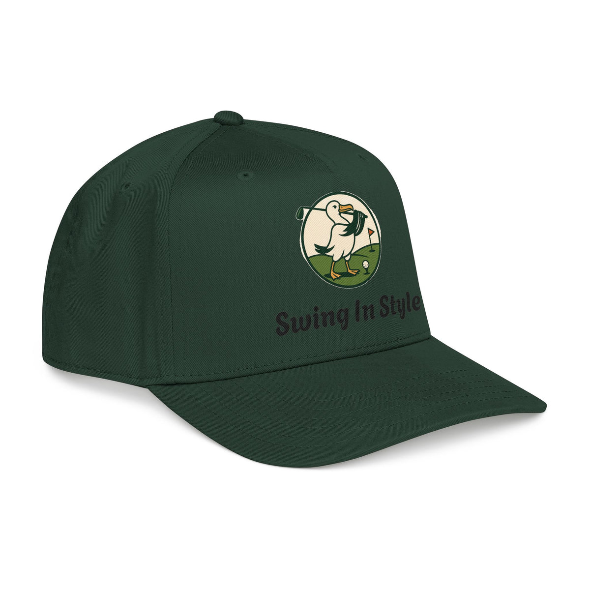 Baseball Cap — "Swing In Style" Golf Duck Embroidered Hat