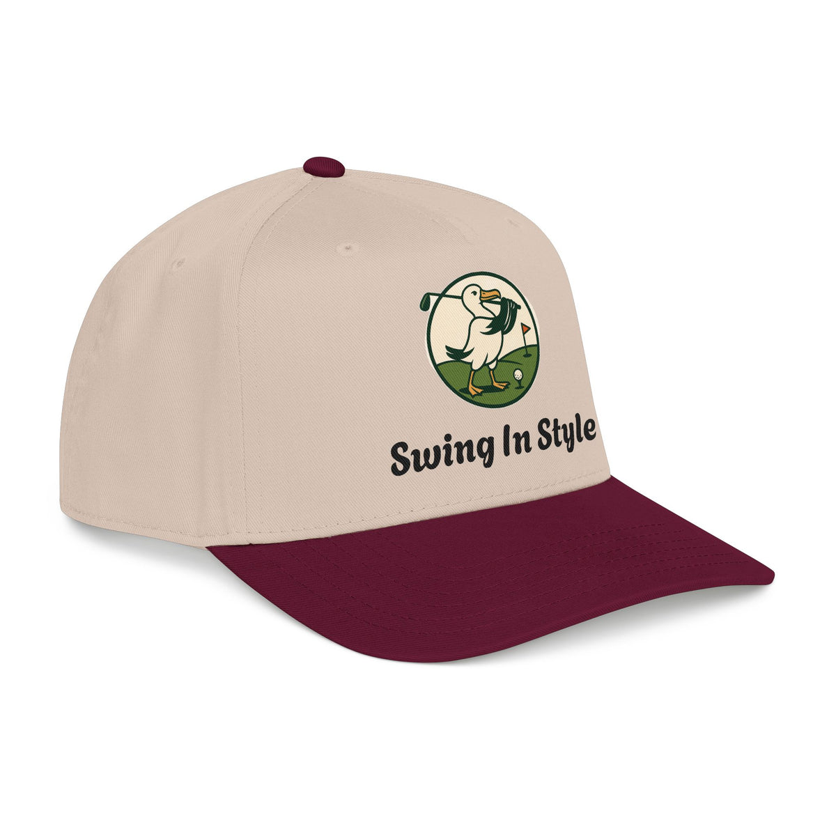 Baseball Cap — "Swing In Style" Golf Duck Embroidered Hat