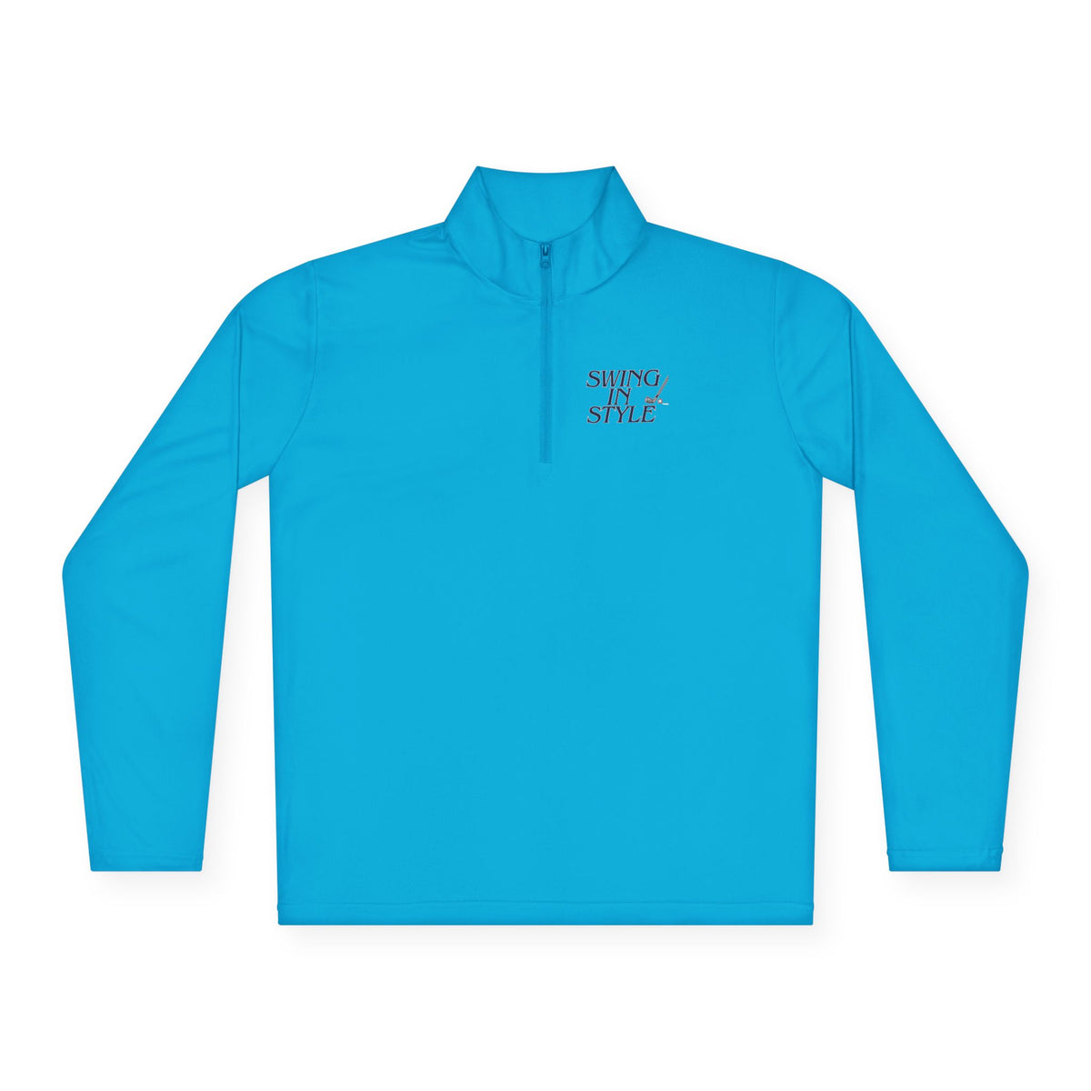 Quarter-Zip Pullover – 'Smoky/Style' Minimal Embroidered Chest Pullover