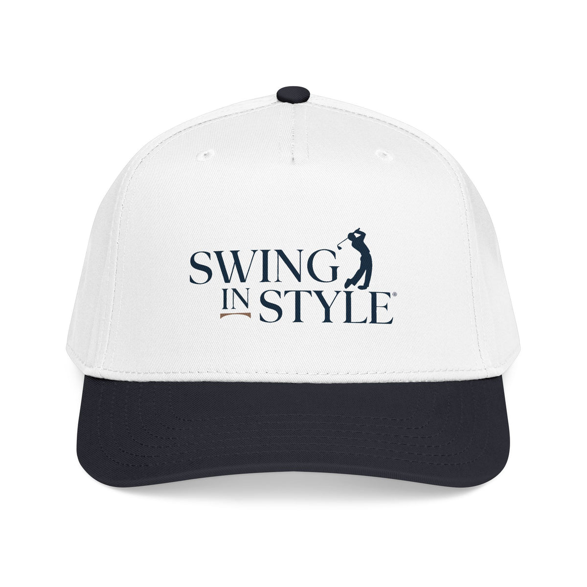 Swing In Style Baseball Cap — Golfer Logo Mid-Profile Hat