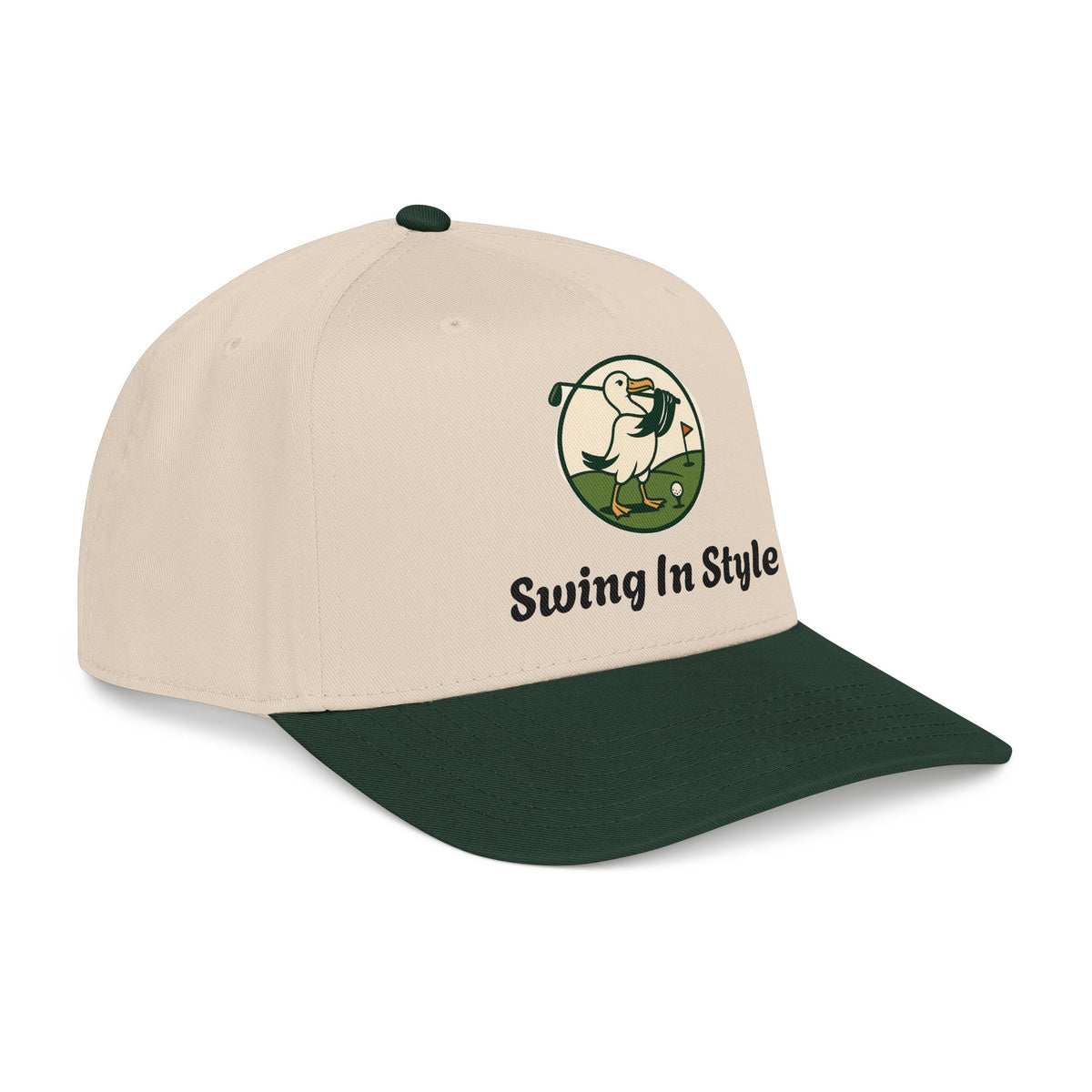 Baseball Cap — "Swing In Style" Golf Duck Embroidered Hat