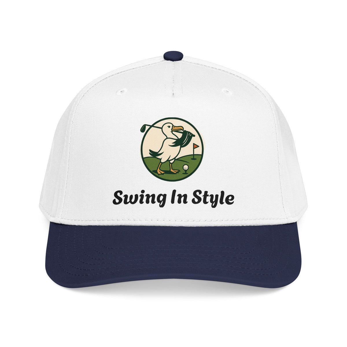 Baseball Cap — "Swing In Style" Golf Duck Embroidered Hat