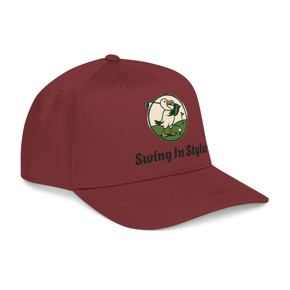 Baseball Cap — "Swing In Style" Golf Duck Embroidered Hat