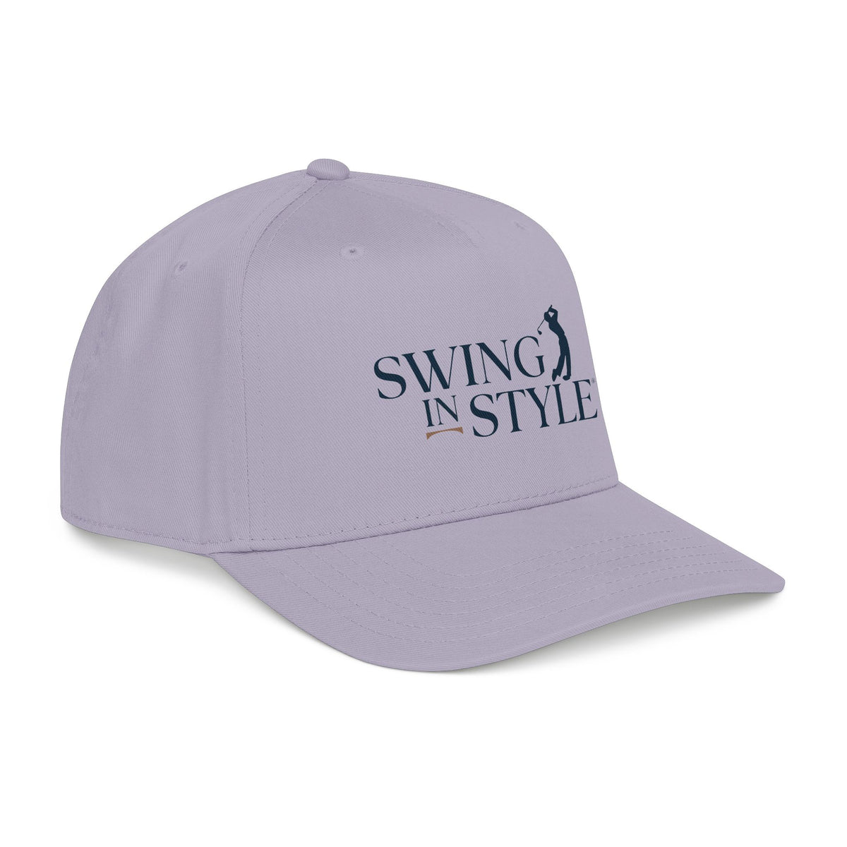 Swing In Style Baseball Cap — Golfer Logo Mid-Profile Hat