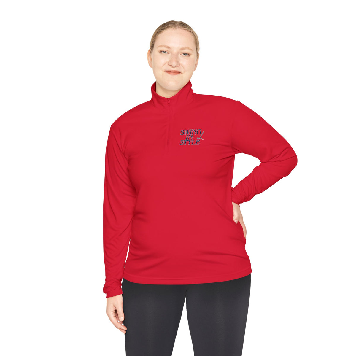 Quarter-Zip Pullover – 'Smoky/Style' Minimal Embroidered Chest Pullover