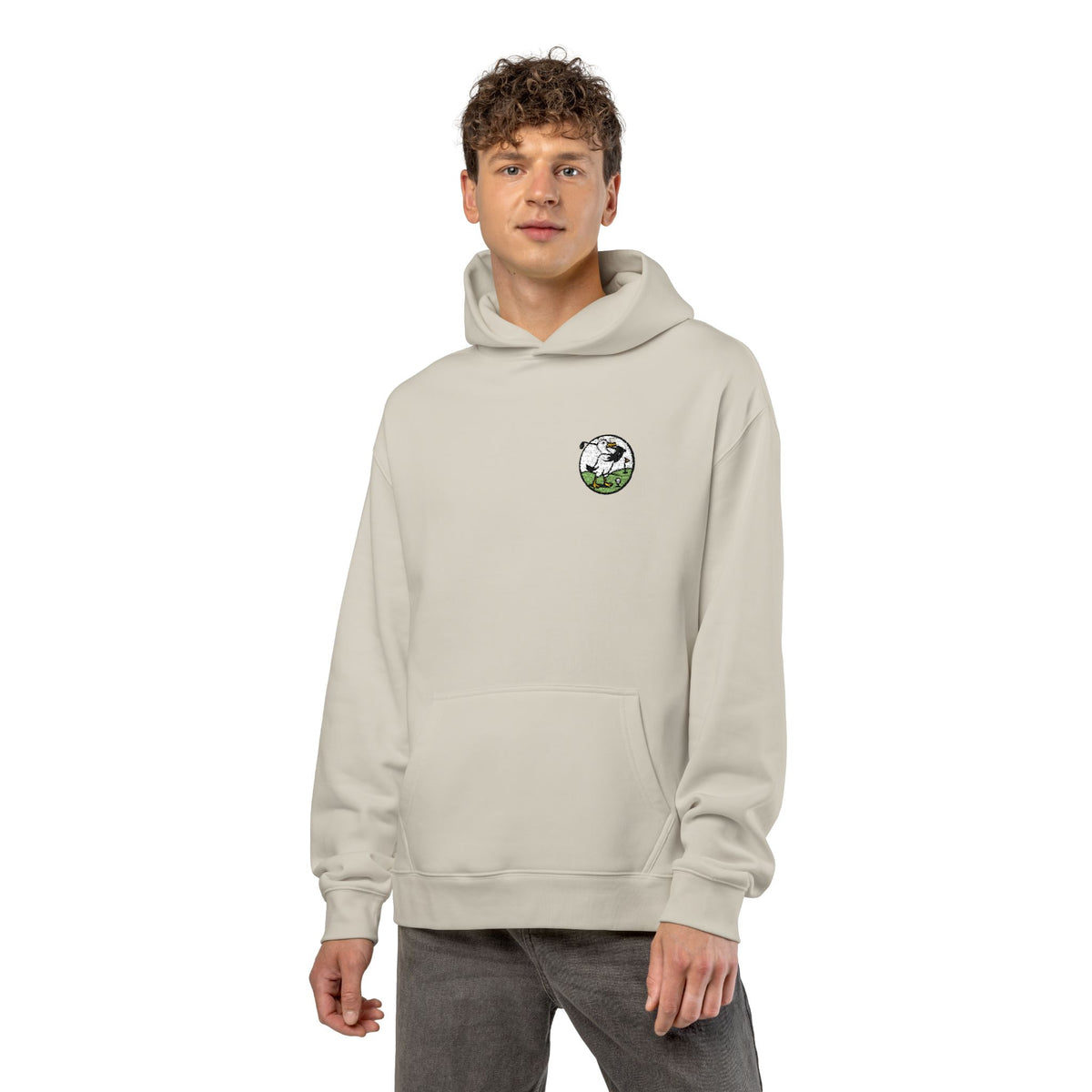 Earth Lover Hoodie — Small Eco Globe Graphic, Sustainable Nature Sweatshirt