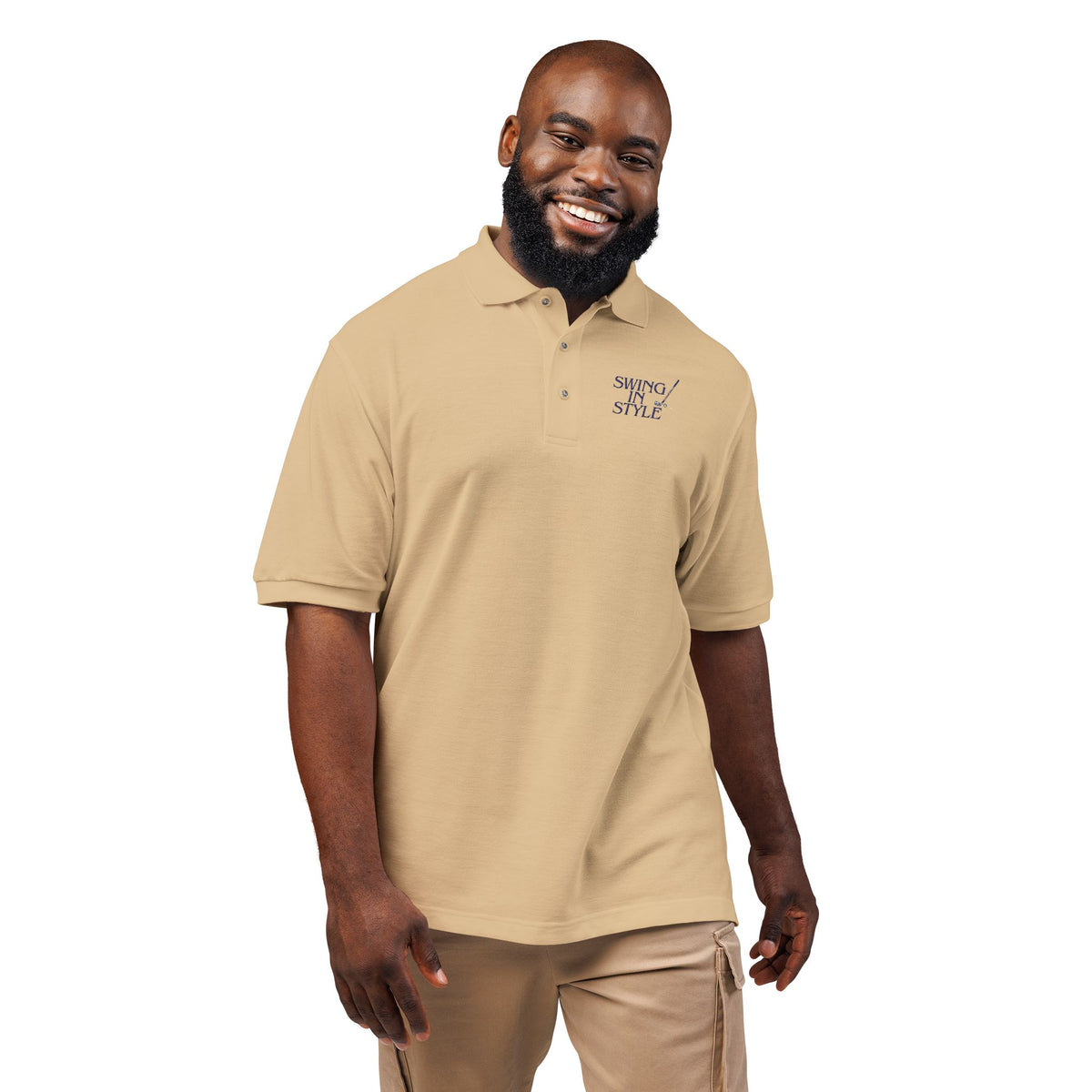 Embroidered Polo Shirt — "Winning Style" Chest Logo