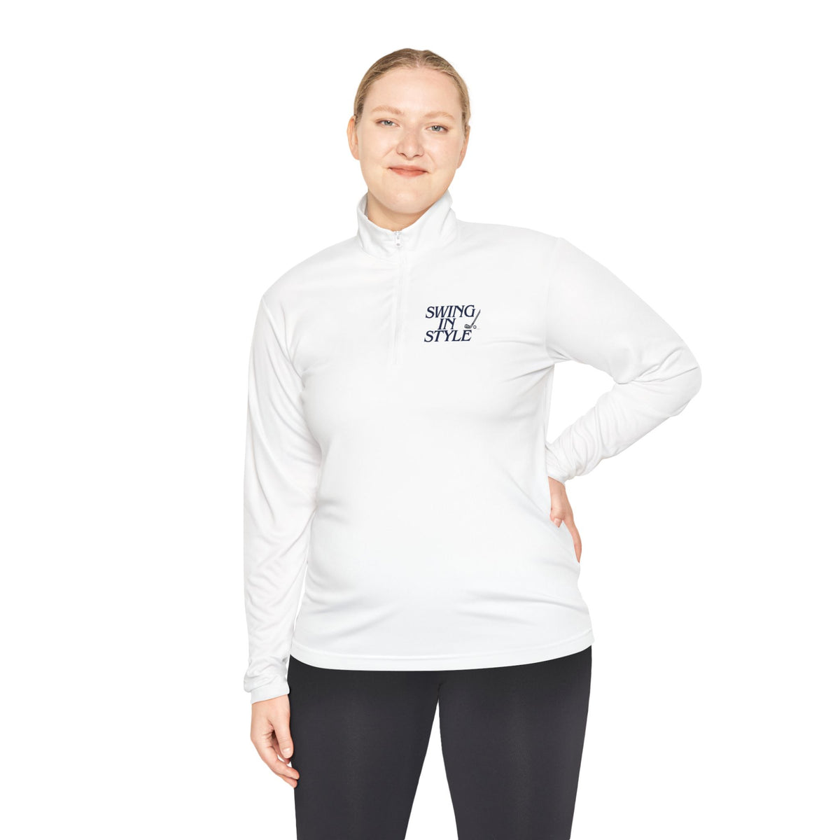 Quarter-Zip Pullover – 'Smoky/Style' Minimal Embroidered Chest Pullover
