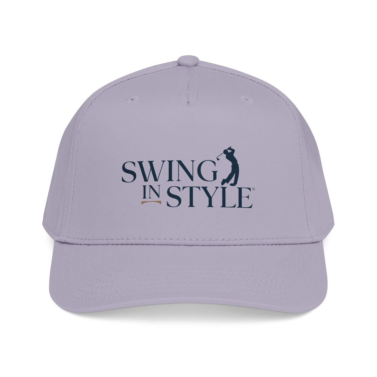 Swing In Style Baseball Cap — Golfer Logo Mid-Profile Hat